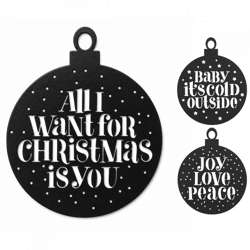 Boltze Weihnachtsanhänger Soho schwarz 25 cm 3fach sortiert