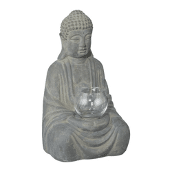 Buddha, sitting with lantern, size approx. 28cm