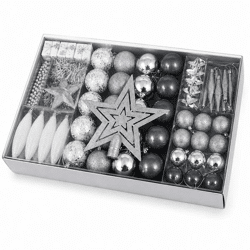 Deco Heitmann Kugeln Silber 60 Stück