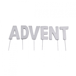 Dekoration Weihnachtsbriefausstecher ADVENT silber 5 cm