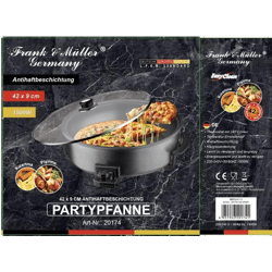 Elektropfanne 42 x 11 cm Multifunktionspfanne Servierpfanne (elektrisch) Buffetpfanne Großraumpfanne Universalpfann