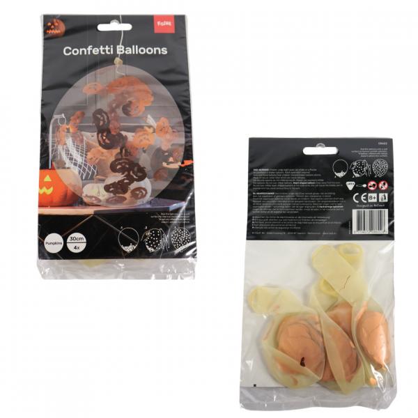 Folat Konfetti Luftballons Hallowen 30 cm 4er Set