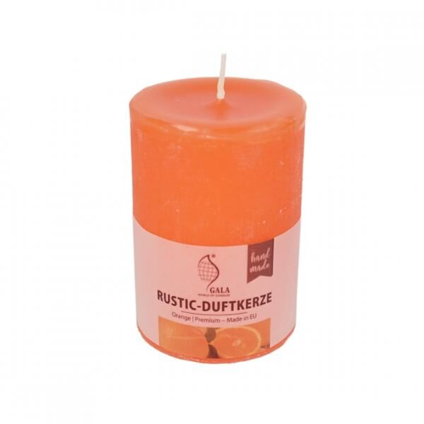 Gala Duftstummel Kerze rustikal orange 7 x 10 cm