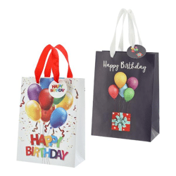 Gift bag Happy Birthday balloons, 2/s, M, ca.23cmH