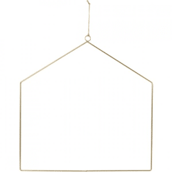H&S Collection hanging decoration House golden 42 cm
