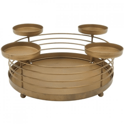 H&S Collection Kerzenhalter Advent gold 32 cm