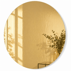 Housevitamin Wandspiegel rund gold 80 cm