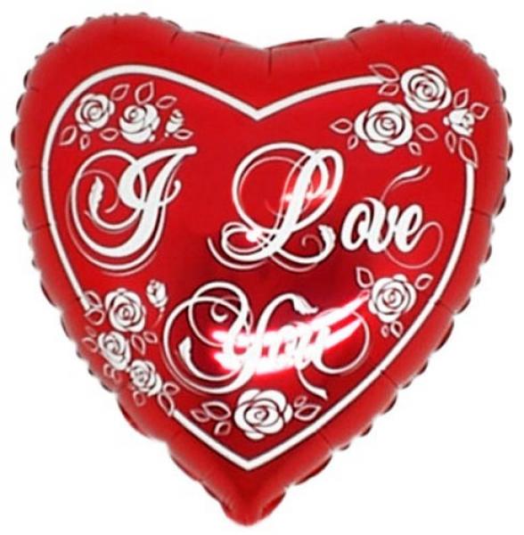 I Love You - Heart-shaped foil balloon