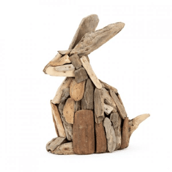 J-line Skulptur Kaninchen Holz 35 cm