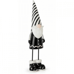 J-Line Statue Weihnachtsmann schwarz/weiß 41 cm