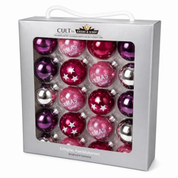 Weihnachtskugeln Xmas Glas 6 cm 20 Stück