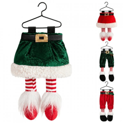 Weihnachtsaufhänger Samt Hose/Rock 23 cm 4 Stück sortiert