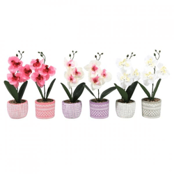 Künstliche Orchidee im Topf 28 cm 6 Stück sortiert