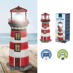 LED solar lighthouse, approx. 38cmH