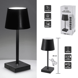 LED Tischleuchte, USB, schwarz, S, ca. 26cm