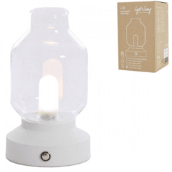 Light & Living Tischleuchte Merey LED wiederaufladbar klar creme 19 cm