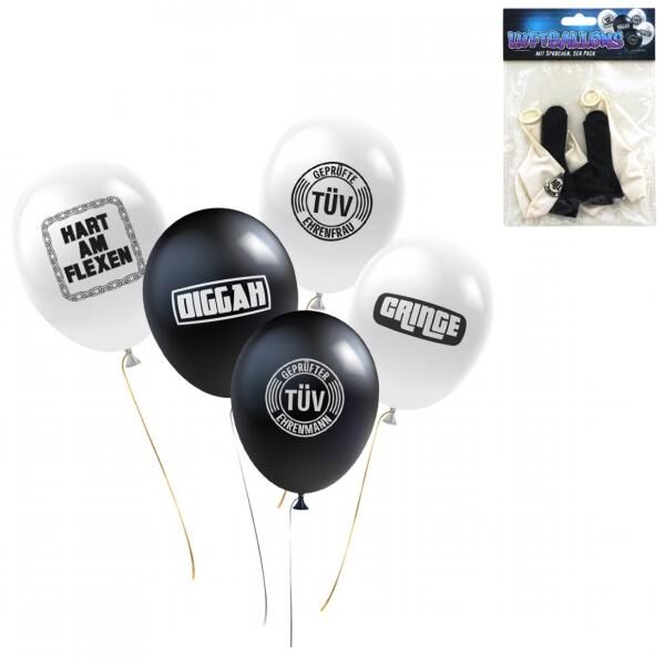 Luftballons mit Texten 22 cm Satz von 5
