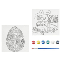 Malset Leinwand DIY Ostern, 8tlg, 2/s, ca.15x15cm