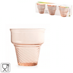 Pasabahce Eiscreme Coupe Glas rosa 245 ml Satz von 3