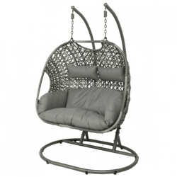 (R) Eierstuhl Hängesessel Palermo grau 196 cm.
