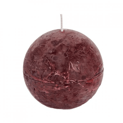 (R) Spaas Globus Kerze weinrot 8 cm