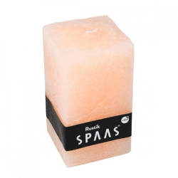 (R) Spaas Stumpenkerze Rustikaler quadratischer Lachs 7 x 13 cm.
