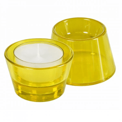 (R) Spaas tea light holder yellow 8 cm