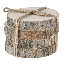 Coaster wooden disk, set of 4, approx. 12cmD