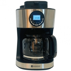 Warenkraft coffee maker with grinder 1.8L - 2-in-1 beans & powder, 12 cups, LCD & timer