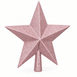 Weihnachtsbaumspitze Stern Glitzer rosa 23 cm
