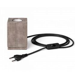Annas Collection Tischlampe E27 Holz grau 12 cm
