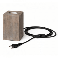 Annas Collection Tischlampe E27 Holz grau 15 cm