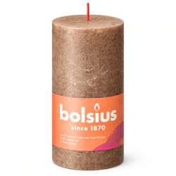 Bolsius Blockkerze Rustikales Braun 6,8 x 19 cm