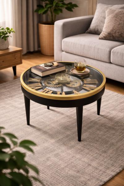 Couchtisch mit Uhr ELVIRA