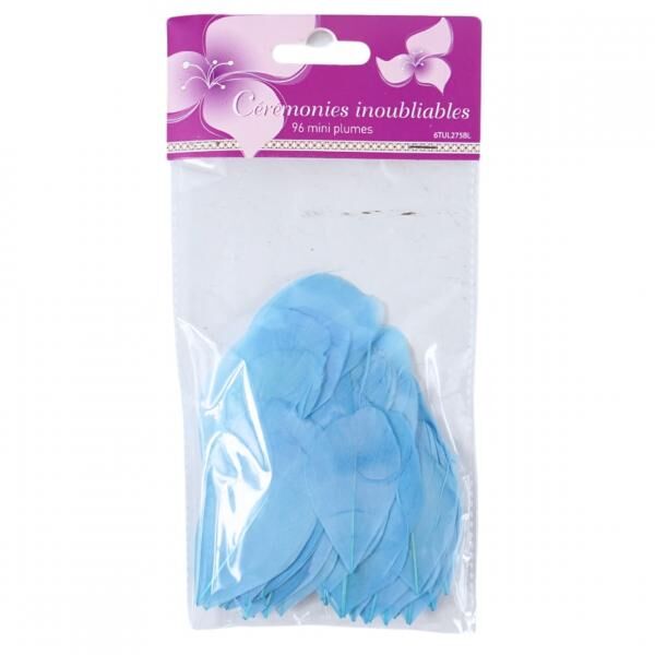 Dekofedern blau 6 cm 96 Stück