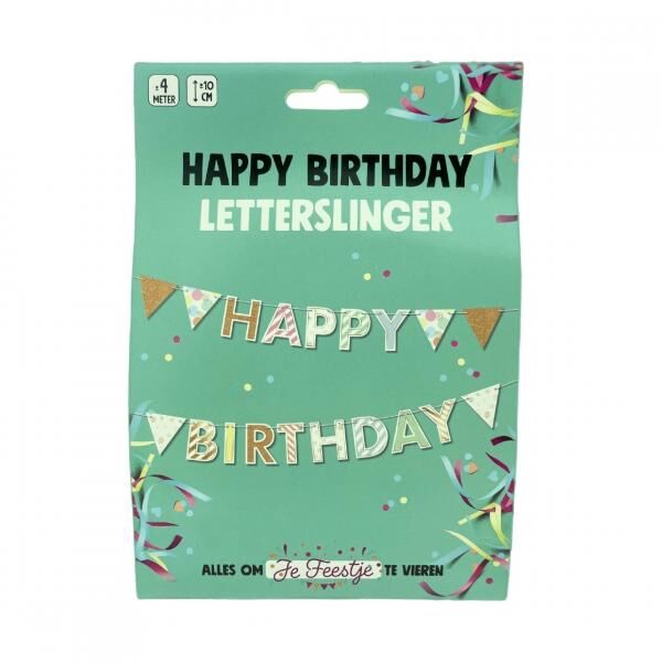 D.P. Factory Buchstabengirlande Happy Birthday 4 Meter