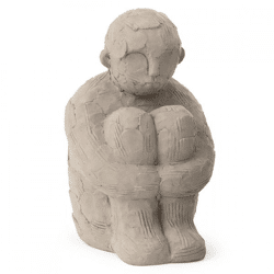 J-Line Statue Figur sitzend Zement grau 25 cm