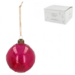 Weihnachtskugel Glas rosa 8 cm