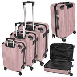 Kofferset A007 3tlg Rosegold
