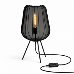 Light & Living Tischleuchte Plumeria schwarz 60 cm