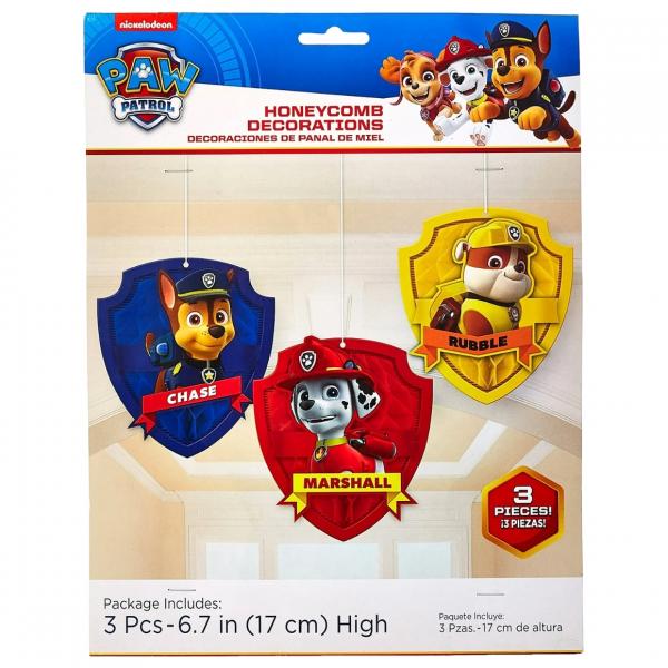Paw Patrol Wabendekoration Ball 17 cm 3er Set