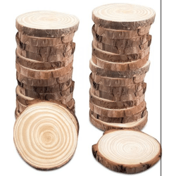 Relota 18er Set Holzscheiben, 7-10 cm Durchmesser, Kiefernholz