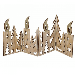 Silhouette Kerzen und Weihnachtsbaum faltbar 60 cm