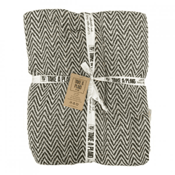 Take a Plaid 24 recycelte Baumwolle grau 125 x 150 cm