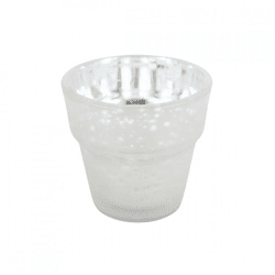 Teelichthalter Basic mattiertes Glas silber 7 cm