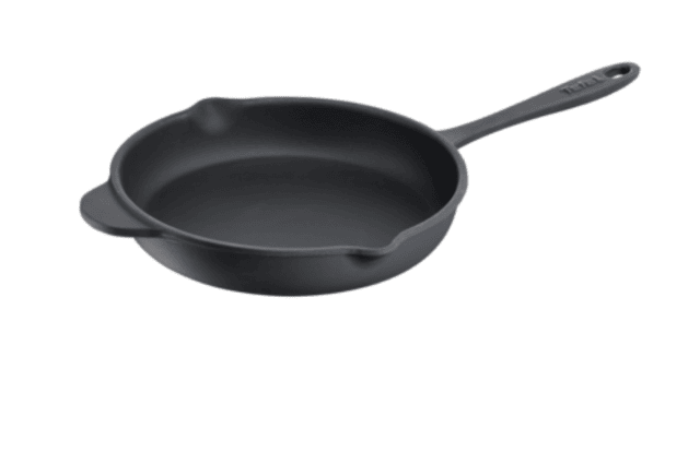 Tefal Gusseisen Pfanne 26 cm emailliert, ideal für gleichmäßiges Braten, robuste Verarbeitung und vielseitige Nutzung im Küchenalltag