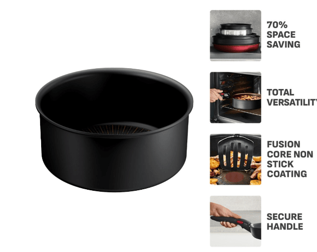 Tefal Ingenio Kasserolle 20 cm Induktion Black Performance, ideal für Saucen und kleine Gerichte, gleichmäßige Hitzeverteilung und vielseiti