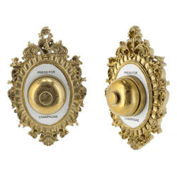 Wall decoration bell, gold, champagne, 22cmH