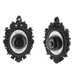Wall decoration bell, black, champagne, 22cmH
