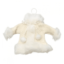 Wilko Weihnachtsaufhänger nordischer Wintermantel weiß 19 cm